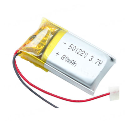 Kleine Grootte Li Poly Battery Pack 80 Mah Capacity Lipo 501220 3.7V