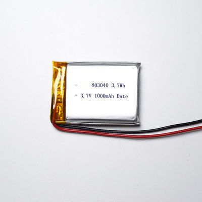 IEC62133 UL keurde 803040 Li Polymer Battery 3.7v 1000mAh goed