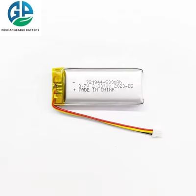 IEC 62133 Goedgekeurde polymeroplaadbare Lipo 721944 630mah 3.7v lithiumbatterie