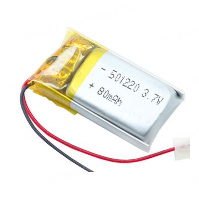 kopen Kleine 501220 Li-polymeer batterijpakket 80mAh Capaciteit 3.7V Lipo Batterij voor Slimme Apparaten online vervaardiging
