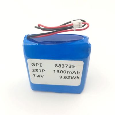 kopen IEC62133 KC gecertificeerd 7,4 V 1300 mAh lithiumpolymeerbatterijpak voor schoonheidsapparaten online vervaardiging