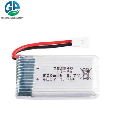 buy UN38.3 Gecertificeerd 3.7V 500mAh Lithium Polymer Battery Pack Oplaadbare LiPo-batterij online vervaardiging