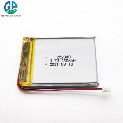 kopen Iec62133 252940 Lithiumpolymerbatterijpakket 260mah 3.7v online manufacture