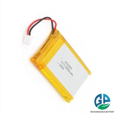 buy 3.7V 2000mAh Lithium Polymer Battery met 500 keer Cycle Life Oplaadbare Lipo Battery online vervaardiging