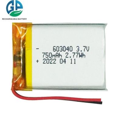 kopen High Discharge Rate 30C Max60C Rechargeable 750mAh Lithium Polymer Battery 603040 LiPo Battery online manufacture