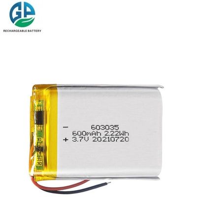 kopen 3.7V 600mAh KC IEC62133 Goedgekeurde Lithium-Polymeer Batterij Lipo603035 Oplaadbaar Batterijpakket online manufacture
