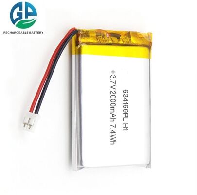 kopen Hoge capaciteit 2000mAh 3.7V Lithium Polymer Battery Pack met 500 keer Cycle Life Oplaadbare Lipo Battery 634169 online manufacture