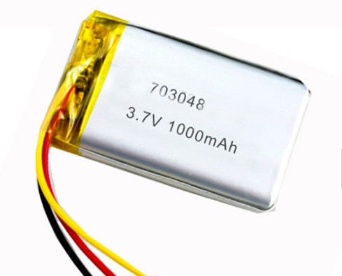 kopen MSDS 703048 3.7V 1000mAh Lithium Polymeer Batterij met 500 Cycli Levensduur voor Industriële Toepassingen online manufacture