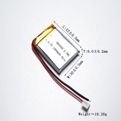 kopen UN38.3 Gecertificeerd 1000mAh 3.7V Lithium Polymeer Batterijpakket Oplaadbare Lipo Batterij online manufacture