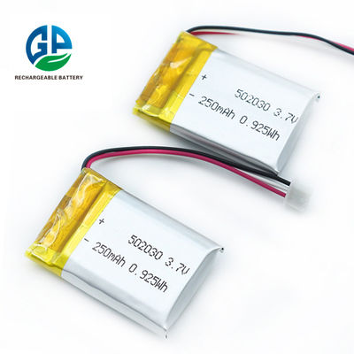 van het het Lithiumpolymeer van 3.7volt 250mAh Navulbaar de Batterijpak 502030