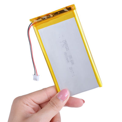 Pak 7565121 3.7V 8000mAh van lithiumion polymer rechargeable lipo battery