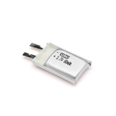 80 mAh 451220 3,7 V KC-polymeer-lithiumbatterij met draad-PCM-connector