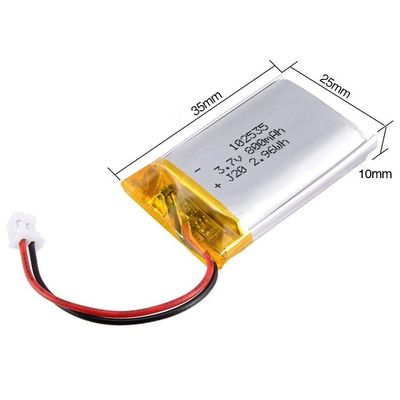 de Batterijen van het het Lithiumpolymeer van 3.7V 800mAh, 102535 de Batterijpak van het Lithiumpolymeer