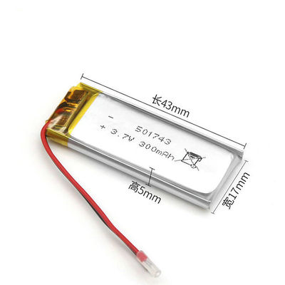300mAh 3.7V Li Poly Rechargeable Battery Pack, de Batterijpak 501743 van kc Lipo