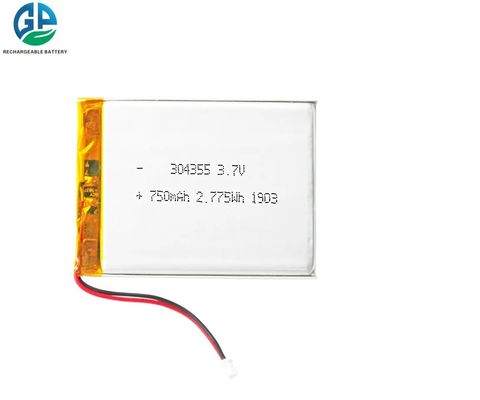 De Batterijpak 7.4v 750mah, Navulbaar Li Ion Battery 304355 van kc Lipo