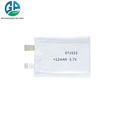 Het kleine Lithium Ion Polymer Battery Ultra Thin Lipo 071923 van Li Polymer 3.7v 12mah