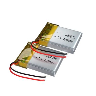 400mAh 3,7V Li-polymerbatterij met 2C ontladingstroom en overladingsbescherming