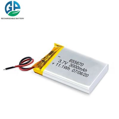 3000mAh Li-polymerbatterij met overladingsbescherming en 2C-ontladingstroom