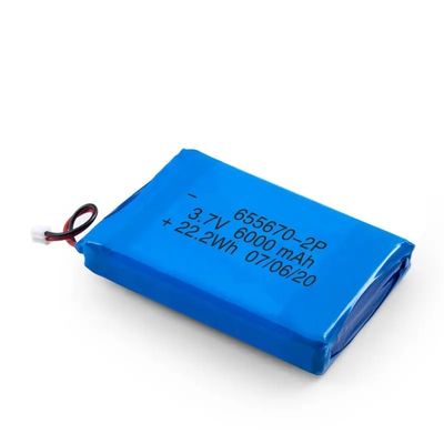 2C ontladbare Li-polymerbatterij met 6000 mAh capaciteit en overladingsbescherming
