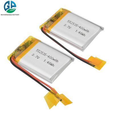 KC Lipo Lithium Polymer Battery Pack 552535 3.7V 400mAh met 500 keer de levensduur en PCM
