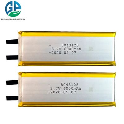 6000mah 8043125 3.7v 1s Lipo-batterij blauw met stekker