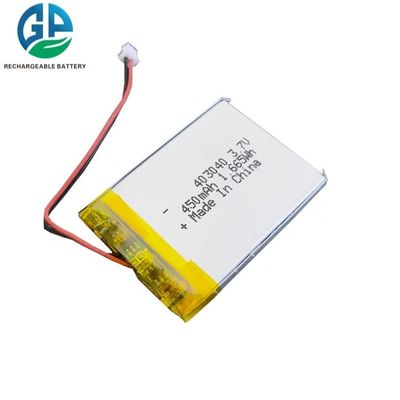 Oplaadbare KC 403040 Li-ion batterij 3.7V 1.665wh Lipo 450mAh