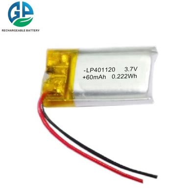 401120 60mAh 3.7V Lithium Polymeer Batterij Lange Levensduur LiPo Oplaadbare Batterij voor Schoonheidsapparaten