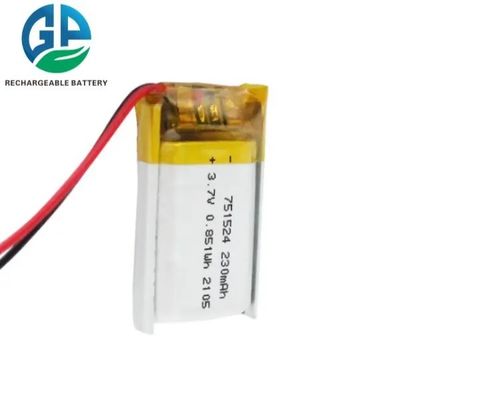 3.7v 230mah Li-polymer oplaadbare batterij 751524
