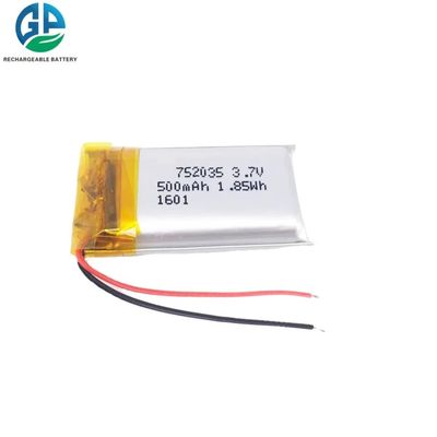 752035 500mAh 3.7V Li-Polyme Oplaadbare Batterij voor Audiospeler