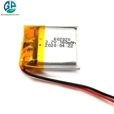 602020 Oplaadbare Lithium Polymer Battery 3.7v 180mah Ce Fcc