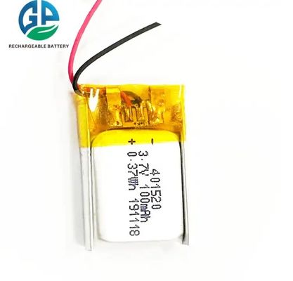 KC goedgekeurd 401520 3.7V 100mAh oplaadbare lithium-ion Li-polymer batterij met Pcb en Jst Ph2.0 connector