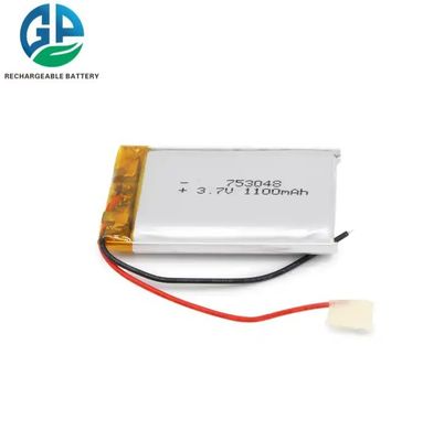 KC IEC62133 Goedgekeurd 753048 3.7V 1100mAh Lipo-batterijpakket Li-polymer oplaadbare batterij