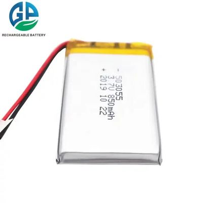 KC, MSDS, RoHS goedgekeurd 503055 oplaadbare Li-ion batterij 3.7v 850mAh Lithium-polymer batterij