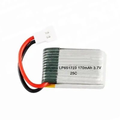 Lithiumpolymerbatterijen 651723 3.7v 150mah 170mah Lipobatterijen KC UL1642 IEC62133 Drones Mini RC Helikopter