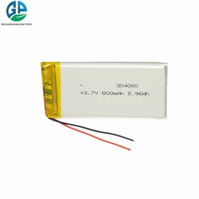 3.7V 800mah IEC62133 KC Goedgekeurd 304060 Lithium Polymer Battery Pack 500 keer Cycle Life