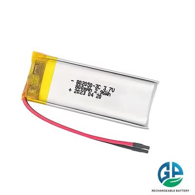 Lithiumpolymerbatterijpakket Hoge kwaliteit oplaadbare batterij 802050 800mah 3.7V Lithiumpolymer Lipo batterij