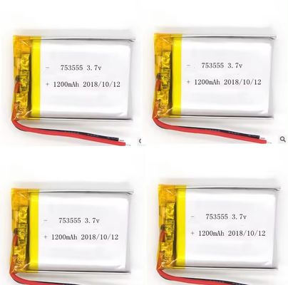 KC Goedgekeurd 1200mAh 3.7v Lipo Battery Oplaadbare 3.7v 1200mah 753555 Lithium Polymer Battery