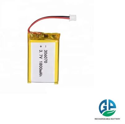 KC IEC62133 Goedkeuring Oplaadbare 3.7v 306070 1800mah 3.7v Lithium Polymer Lipo Battery