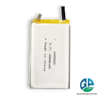 Hoge capaciteit 3.7V oplaadbare 3C 5C Li-polymerbatterij 3000mAh 3.7V Lipo-batterij 605085