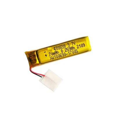 3.7V 70mah 400830 Polymer oplaadbare batterij Litouwse batterij High discharge rate batterij