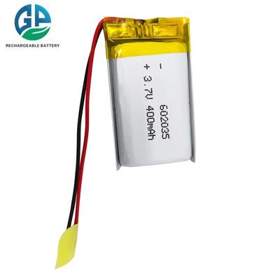 IEC 62133 3,7 Volt 602035 Hoge temperatuur oplaadbare ultra dunne Lipo 3,7v 400mah batterij