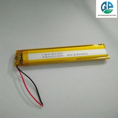 Hoge capaciteit 3,7V 600mAh Lithium Polymer Battery 602080 Grootte voor betrouwbare stroomvoorziening