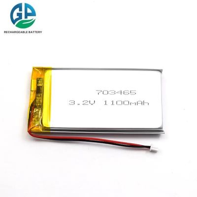 KC IEC62133 Goedgekeurde 3.2V 1100mAh 703465 Oplaadbare Lipo Batterij Pack Lifepo4 Batterij Cel