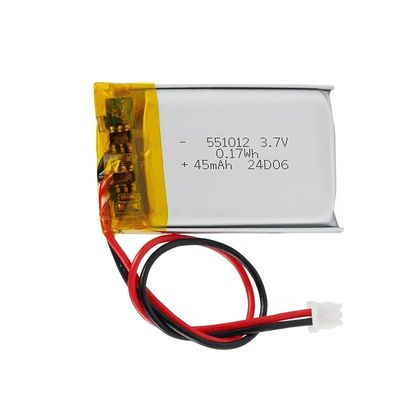 Kleine lithium-polymerbatterij Oplaadbare 45mah 3.7v 50mAh 60mAh 70mAh 3.7v 551012 45mah lithium-ionbatterijen