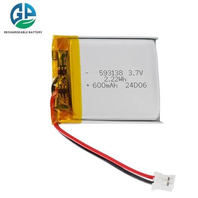 Hoge ontladingssnelheid Batterij 30C Max60C Oplaadbare 3.7V 593138 600mAH lithiumbatterij Hoogwaardige lithium-ionbatterij