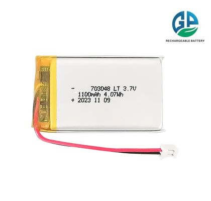KC IEC62133 Goedkeuring 3.7V 1100mAh 703048 Lage temperatuur Lipo-accu oplaadbare accu Li-polymer accu