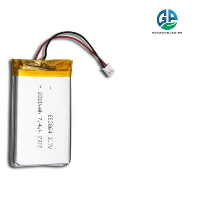 3.7 V 2000mah Voor digitale producten Medische hulpmiddelen Hoogwaardige milieuvriendelijke lithium-ion-polymerbatterij 653864 2000mAh
