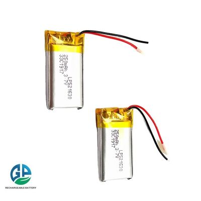 IEC62133 KC Goedgekeurd 3.7V 250mAh Lithium Polymer Battery Pack Oplaadbare LiPo-batterij