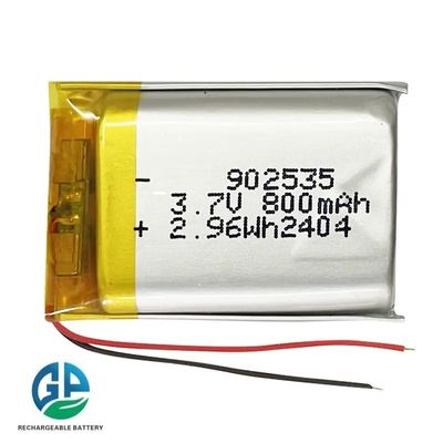 Oplaadbare Lithium Polymer Battery Pack 902535 Lithium Battery 800mAh 3.7V Lipo Battery