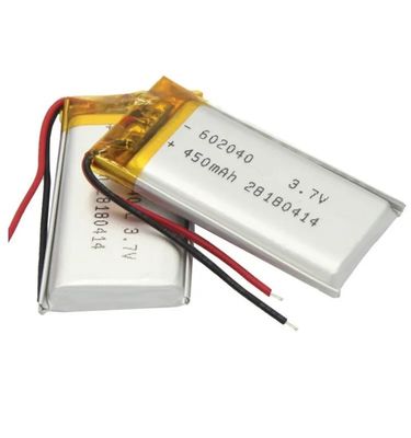 KC gecertificeerd 602040 Grootte 450mAh Capaciteit Lithium Polymer Battery Oplaadbare LiPo-batterij